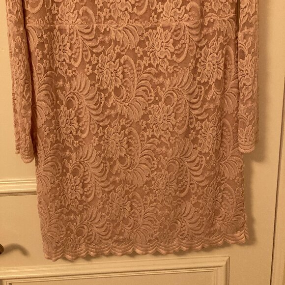 Bebe blush lace long sleeve dress XL - Picture 5 of 16